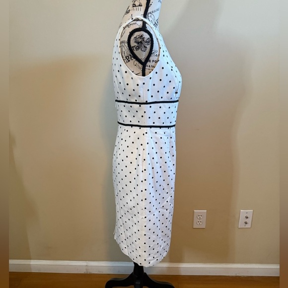Carmen Marc Valvo White and Black Dotted Mini Dress - Picture 10 of 10
